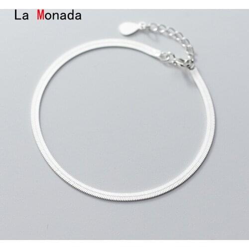 La Monada Minimalist 925 Sterling Silver Snake Chain Design Bracelets For Women Silver 925 Accessories Fine Jewelry Simple