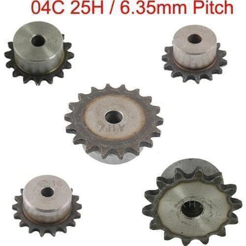 04C 25H 21 22 23 24 Tooth 8mm Pilot Bore 6.35mm Pitch Single Row Simplex Conveying Gathering Gear Chain Drive Sprocket Wheel