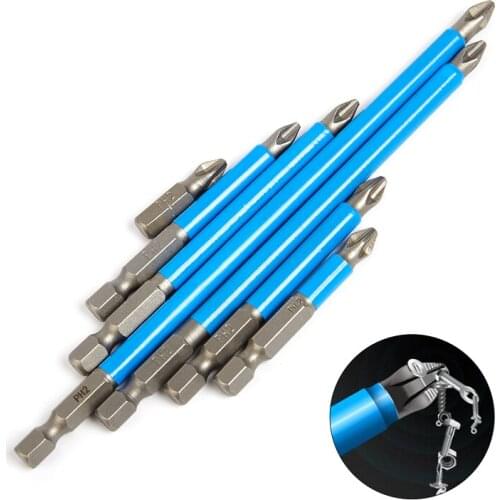 1/7pcs* PH2 Screwdriver Bit Long Screwdriver Bits PH2 Anti-slip Magnetic 1/4 Hex Shank Cross Head Tools