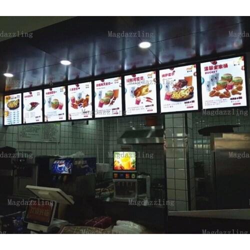 10PCS Slim Magnetic Aluminum Frame LED Illuminated Menu Light Boxes 400MMX600MM Acrylic Menu Panels