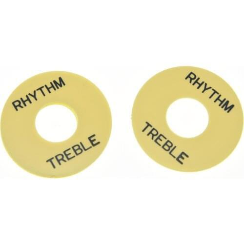 2x Cream w/ Black Guitar Toggle Switch Washer Rhythm Treble Ring Fit LP