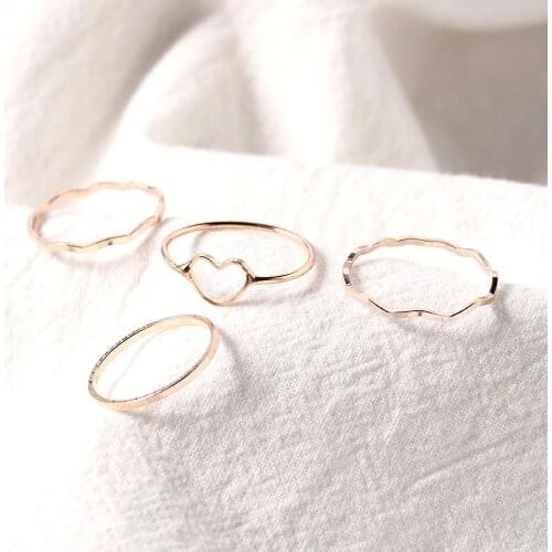 3/4pcs Hip Hop Open Ring Silver Gold Color Men Women Jewelry Party Rock Accessories Goth Ring Punk Chain Trendy Bague Homme