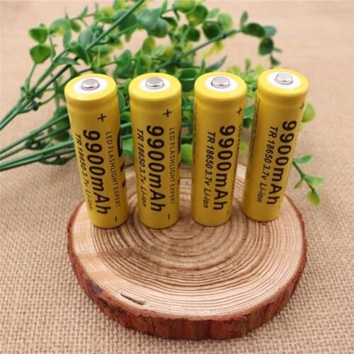 4Pcs 3.7V 18650 Battery 9900mAh Li-ion Rechargeable Battery for LED Flashlight Torch Electronic Gadgets Batteries Drop Shipping