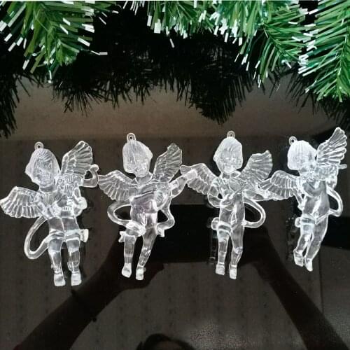 9cm 4pcs/set Gold/Silver Pretty Little Angle Ornament Christmas Tree Decoration Festival Party New Year Decoration
