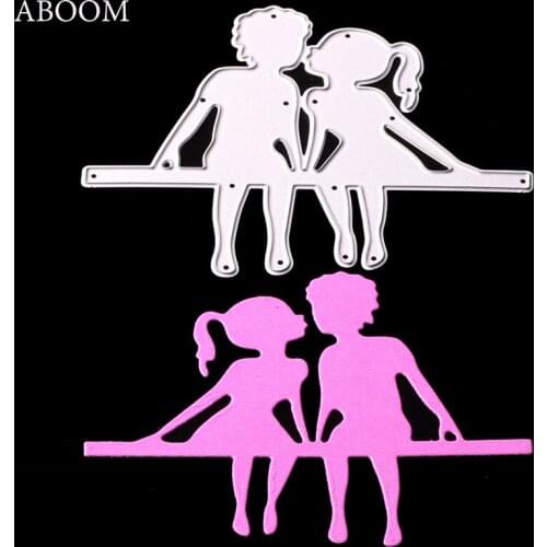 ABOOM 1PC Boy and Girl kiss Die Cuts Metal Die Cutting Dies Scrapbooking Embossing Folder Suit For Decoration Cutting Machine
