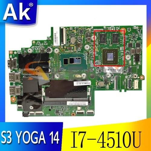 Akemy For 13323-2 448.01127.0021 Applies To Thinkpad S3 YOGA 14 Laptop Motherboard CPU I7 4510U DDR3 GT840M 2G 100% Test Work