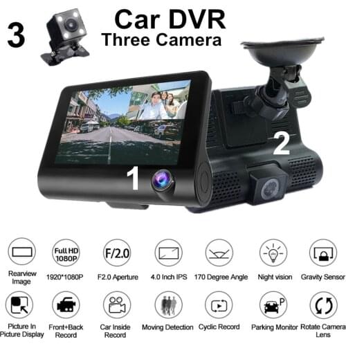 Car Dvr Camcorder Camera Rearview Mirror Dual-Lens Registratory Digital Auto 4.0 inch G Sensors Video Recorder HD 1080P
