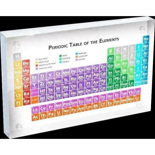 Color transparent Acrylic chemistry class periodic table display for students and teachers gifts art crafts home decoration