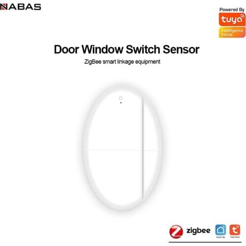 NABAS Zigbee Door Window Switch Sensor Door Open / Closed Detectors Home Alarm Compatible With Smart Life Tuya APP