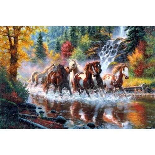 Horse The wooden puzzle 520 pieces ersion jigsaw puzzle white card adult childrens educational toys