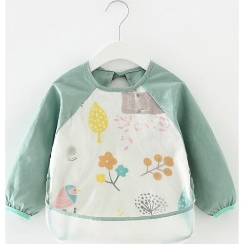 Baby Apron Bandana Bebes Bibs Baby Bibs Waterproof Kid Eating Clothing Childrens Long Sleeves Feeding Smock Bib
