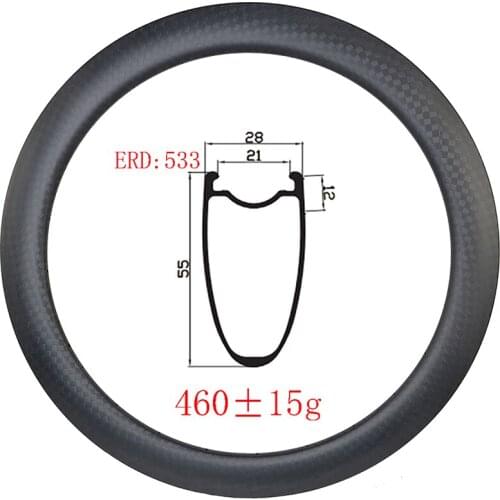 480g 700C 55x28 disc brake carbon rim Clincher Tubeless 55mm depth UD 3K 12K matte glossy Road gravel bike wheel 24H 28H 32H 36H
