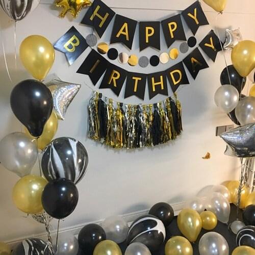 Garland Banners Flags Happy Birthday Banner Boy Girl Baby Shower Baptism Decoration Birthday Party Supplies Decor 3.5M