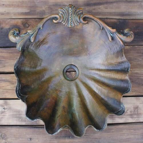 Groupbuy Presale Artistic Cast Bronze Aging Treatment Finish Inovitive Retro Seashell Like Countertop Wash Basin Bathroom Sink