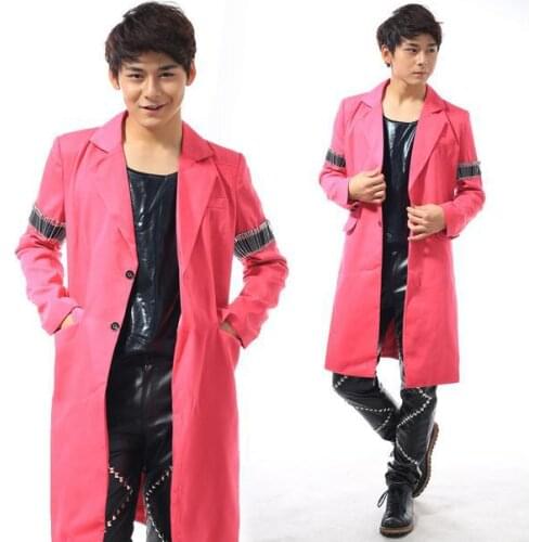 Red Personalized Singer suits blazers stage rock blazer men suit fashion suits for men blazer jacket masculino Customizable