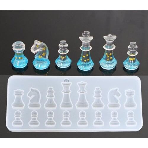 Crystal Chess Shape Silicone Mold DIY Ornament Resin Casting Jewelry Making Craft Mould Kitchen Accessories
