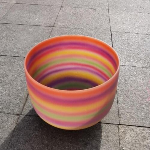 8 Inch Sound Healing Crystal Singing Bowl KVKA Quartz Chakra Rainbow bowl free Mallet