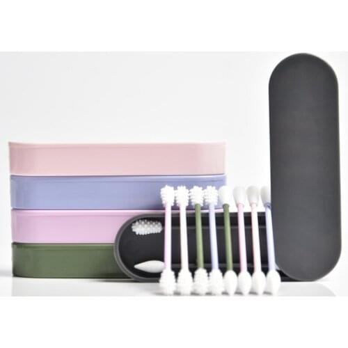 Hot 2Pcs Reusable Cotton Swab Ear Cleaning Cosmetic Silicone Buds Swabs Sticks Double-headed Recycling For Cleaning Makeup