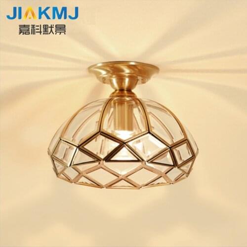 European-style copper small ceiling lamp balcony porch corridor aisle American simple copper bedroom small chandelier