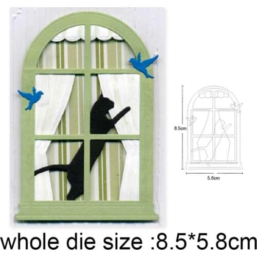 Cat Bird Window Curtain Metal Cutting Dies 2020 New Stencils dies DIY Scrapbooking dies Embossing Album Cards Making Craft dies