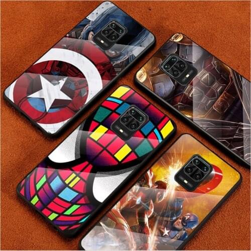 Marvel Comic Cute For Xiaomi Redmi Note 10 10S 9T 9S 9 8T 8 7 Phone Case Tempered Glass Hot New Shell Luxury Cove