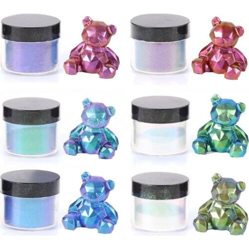 Multipurpose 6 Colors Allochroic Powder for Resin Mold Colorant Pigment Powder Color Shift Mica Powder
