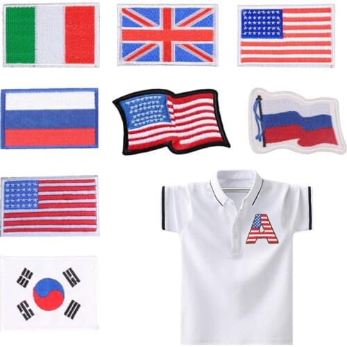 National Flag Badge Patch Iron on Patches for Clothing Sew on Stickers on Clothes for Kids Embroidered Patches for Appliques DIY