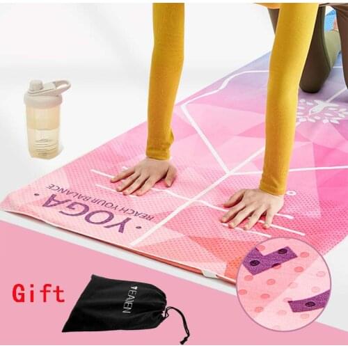 Non Slip Yoga Towel Pilates Blankets Fitness Anti Skid Portable Yoga Mat Covers Gym Home Outdoor Exercise Travel Mat Towel