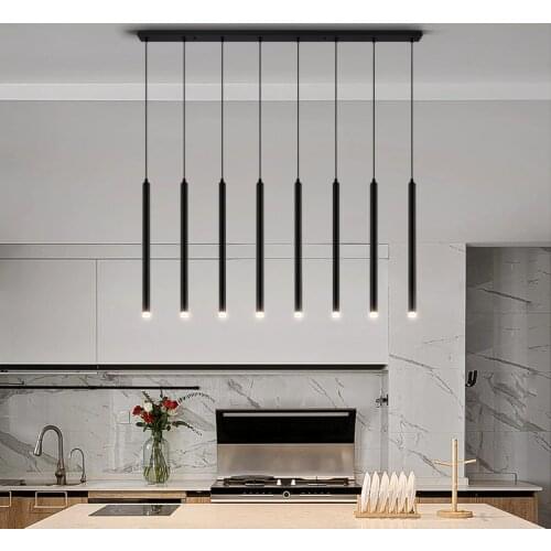 Nordic Line LED Pendant Lighting Long Downlight Kitchen Restaurant Bar Suspension Hanging Lights bedside Pendant Lamp