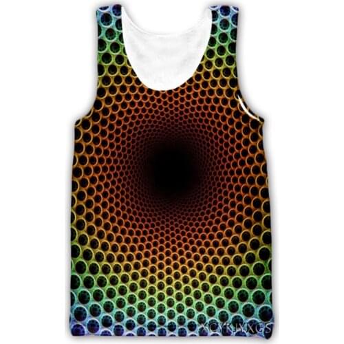 New Men/Women 3D Printed Optical Illusion Casual Vest Fashion Streetwear Men Loose Sporting Tank Top D15