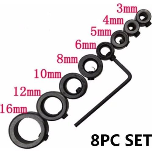 Bit limiter 3-16mm Drill Bit Limit Ring Woodworking Drill Bit For The Round Wood Clamp Fixture Positioning Depth