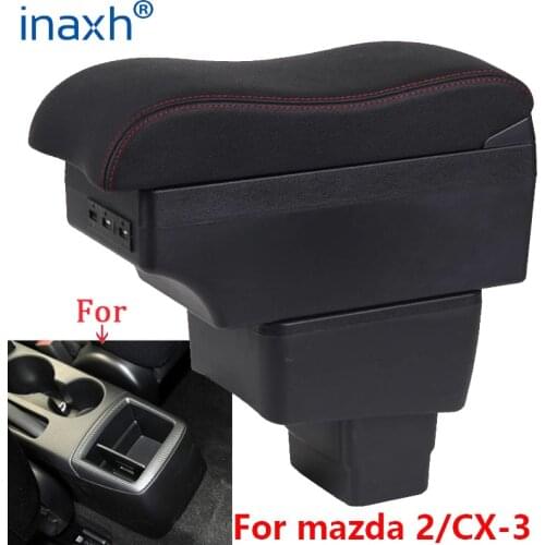 For mazda CX-3 Armrest 2018 For mazda 2 skyactiv version cx3 CX-3 Car Armrest Storage box car accessories Charging with USB