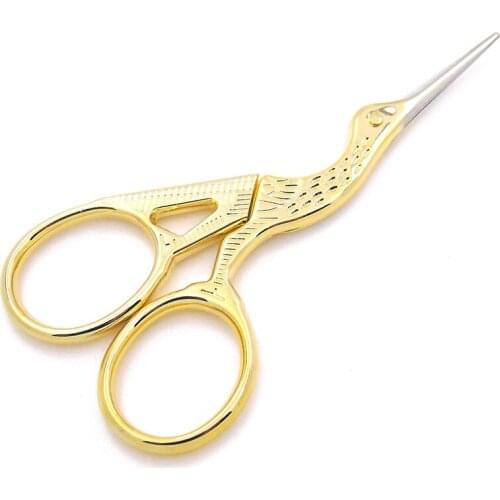 Practical Crane Cross Stitch DIY Craft Cutting Tool Thread Sewing Handicraft Tailor Scissor Stainless Steel Retro Scissors