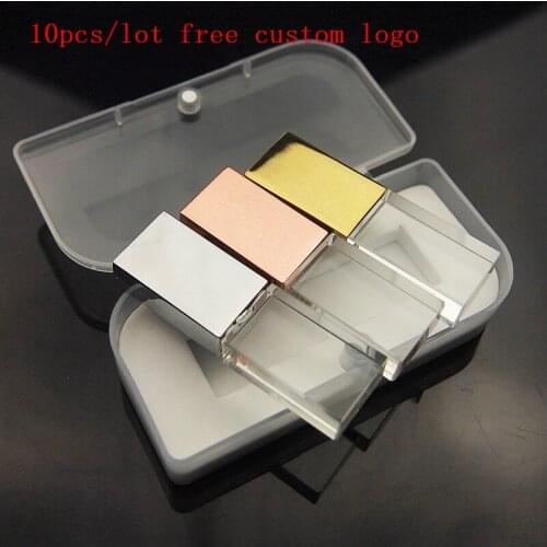 Rose Gold Crystal with white box USB Flash Drives 2.0 high speed PenDrives 8gb 16gb 32gb 64gb 128gb storage disk bulk gifts