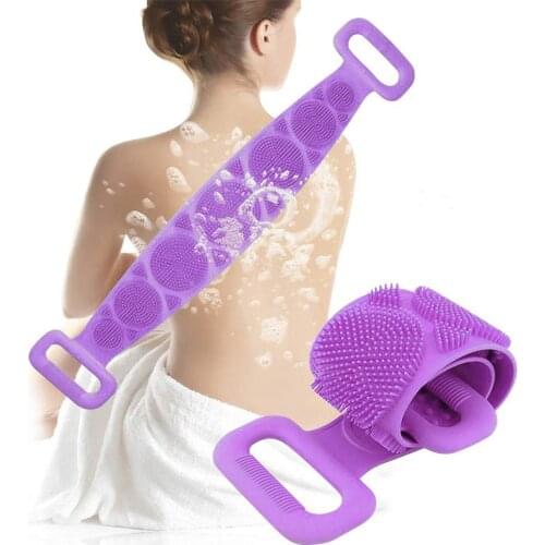Magic Silicone Brushes Bath Towels Rubbing Back Mud Peeling Body Massage Shower Extended Scrubber Skin Clean Shower Brushes