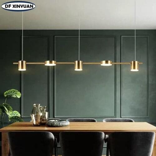 Modern bedroom LED chandelier living room lamp villa dining room lighting metal simple chandelier desk chandelier kitchen lamp