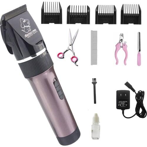 Professional Pet Hair Trimmer Electric Rechargeable Cat Clipper Grooming Cutters Powerful Shaver Machine For Animal 110-240V