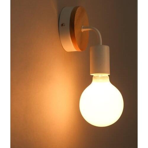 Solid Wood Retro Wall Lamp Wall Lamp E27 110V 220V Industrial Decoration Bedside Lamp Dining Room Bedroom Decor Lighting