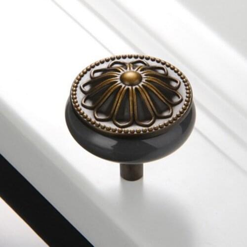 Vintage Ceramics Knobs Small Round Cabinet Pull Knobs Drawer Wardrobe Closet Cupboard Door Handle