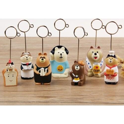 Japanese Style Lovely Animal Resin Message Clip Office Desktop Decoration Lovely Ornaments Message Clip Photo Clip