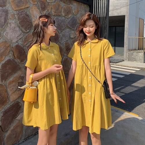 Best Friend Skirt 2020 Summer New Style Peter Pan Collar Dress Maternity Clothes Fashion Tops