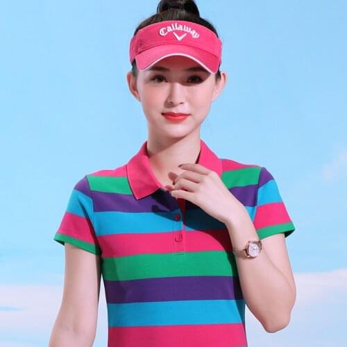 Trend Spotting Women Stripe T Shirts Casual T-shirts 2020 Cotton 100% Turn-down Collar Tees Short Sleeve Tshirts Girls Gift Tops