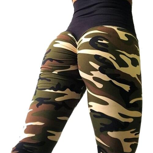 Women Yoga Running Tight Camouflage Leggings Gym Trousers Push Up Hips Workout Tracksuit Sportswear Fitness Pants C19