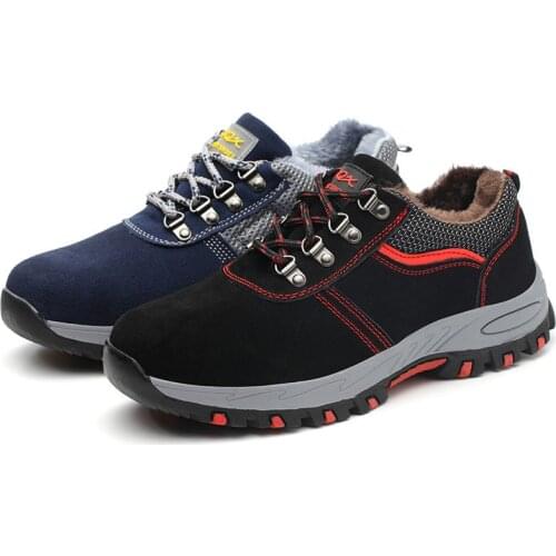 Winter Outdoor Plus Velvet Warm Low Shoes Defence Hit Ladle Head Anti-piercing Thicken Rubber Sole Hiking Climbing Unisex Shoes