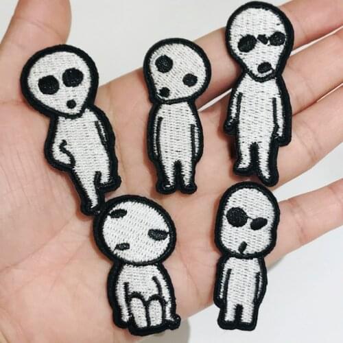 1Pcs UFO Alien Patch Iron On Clothes Heat-adhesive Embroidered Patches For Clothing Jackets DIY Badge