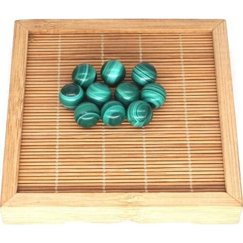 10pc Natural Green Malachite Crystal Reiki Healing Gemstone No Hole Round Beads 12mm