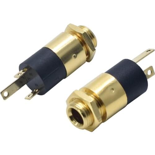 10 Pcs PJ392 3.5MM Headphone Jack Audio Female PJ-392 Straight Plug 3 Feet Stereo Interface Gold Plated
