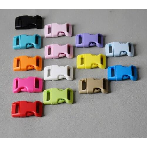 100 Pcs DIY Plastic Quick side release curved buckles durable for 15mm security lock puppy collars parts
