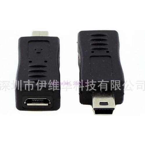 1000pcs 1 PC Black Micro USB Female to Mini USB Male Adapter Charger Converter Adaptor