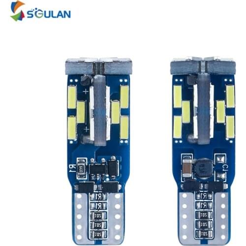 2pcs High Bright Car Led Lights T10 W5W Canbus No Error 194 168 For Auto License Plate Lamps Width Bulbs 6000K White 12V Diode